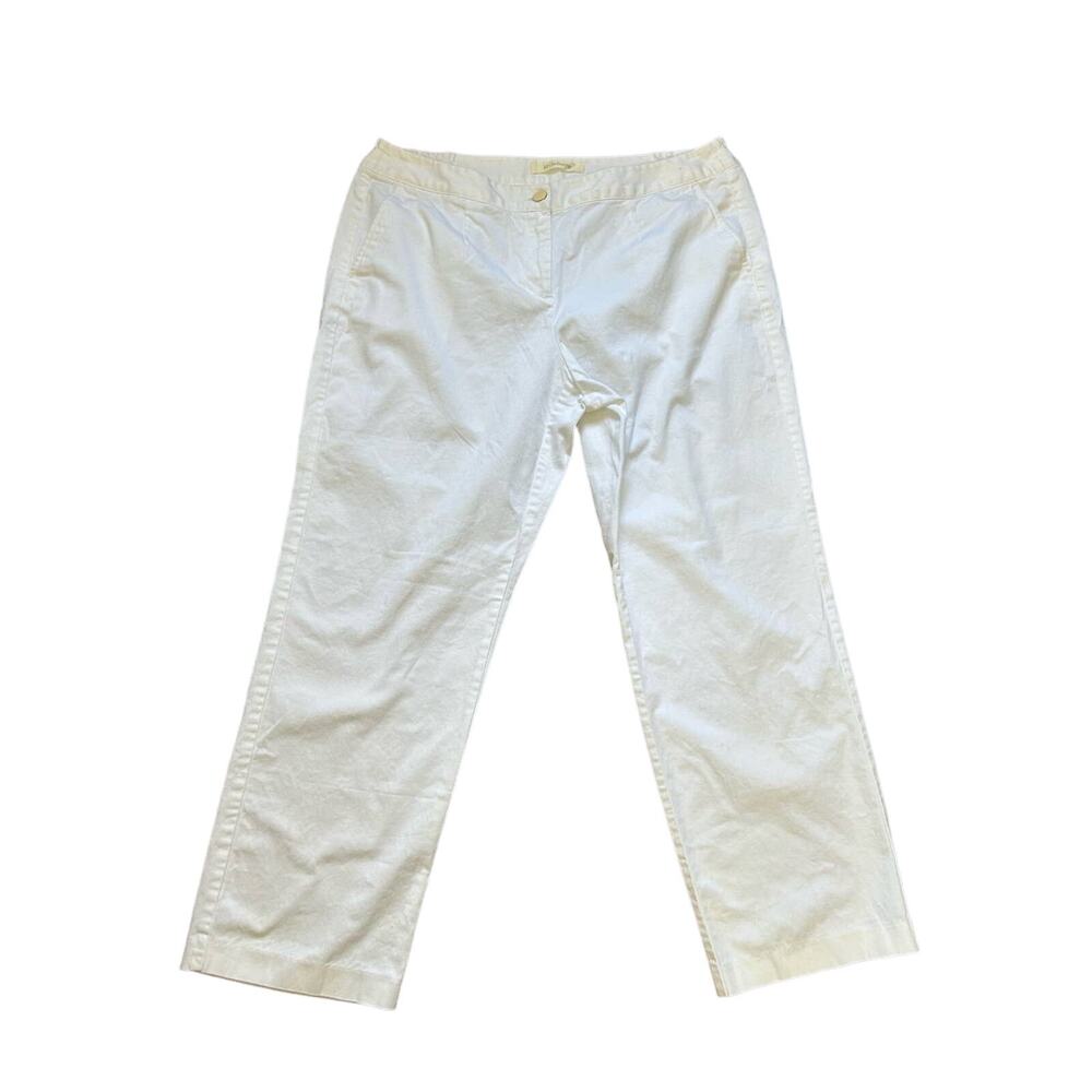 Liz Claiborne Women’s Solid White Pants Size 1X Front Pockets